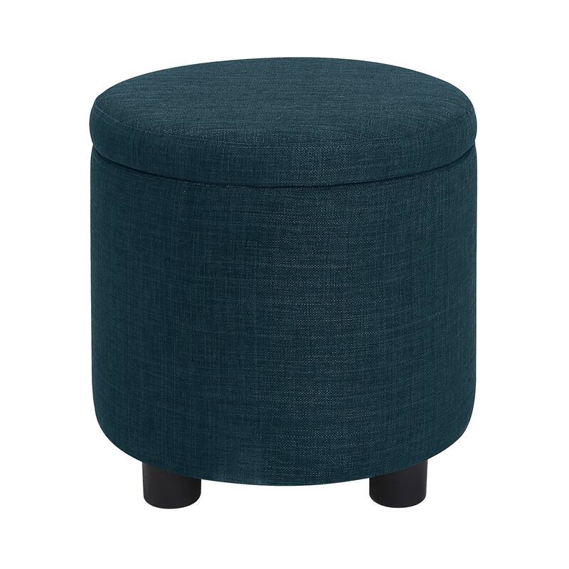 Convenience Concepts Designs4Comfort Round Accent Storage Ottoman with Reversible Tray Lid