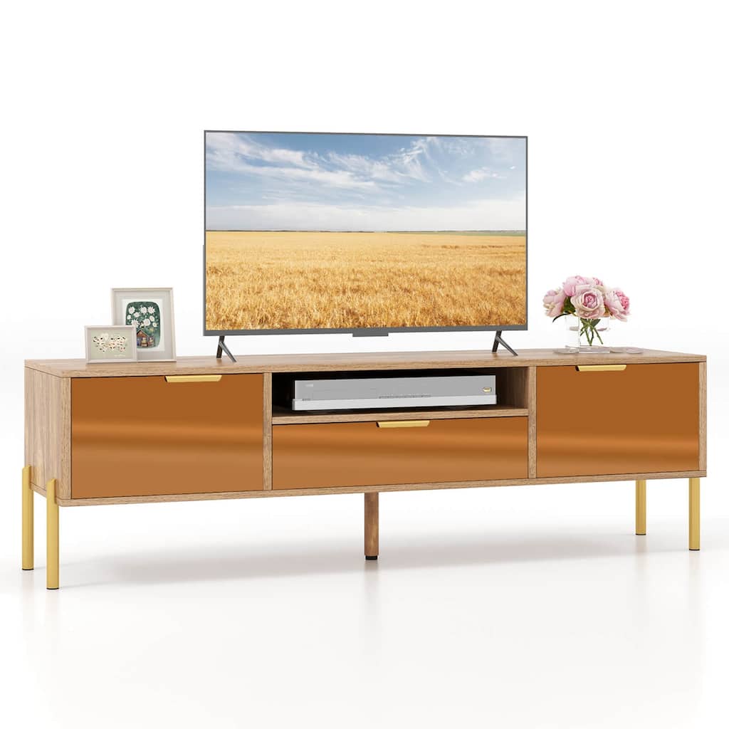 Costway Mirrored TV Stand for TV up to 65" Modern TV Console Table - See Details