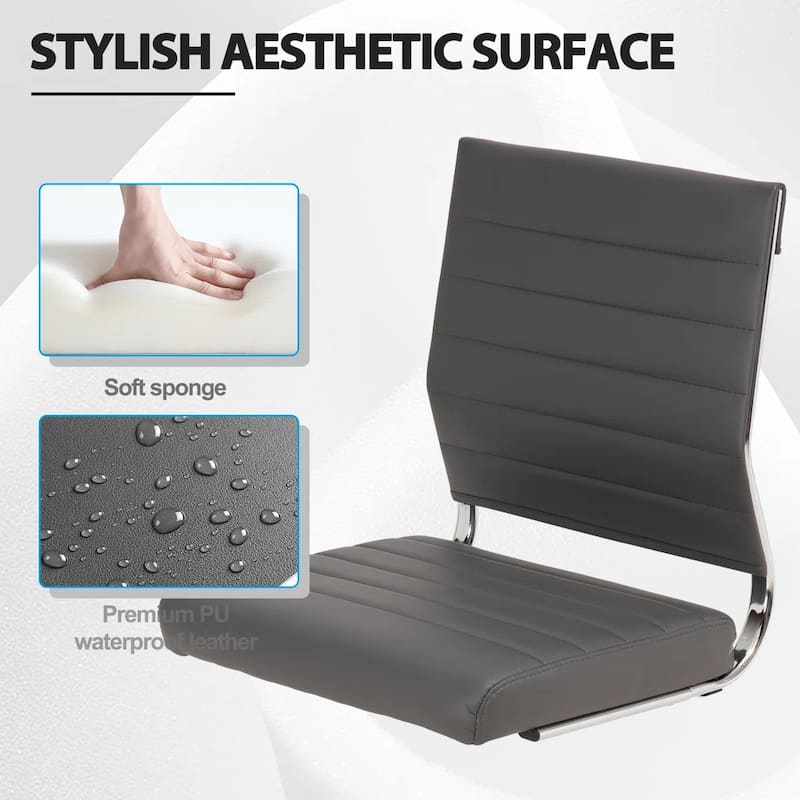 Armless Ergonomic Office Chair Modern Swivel Chair for Home & Office