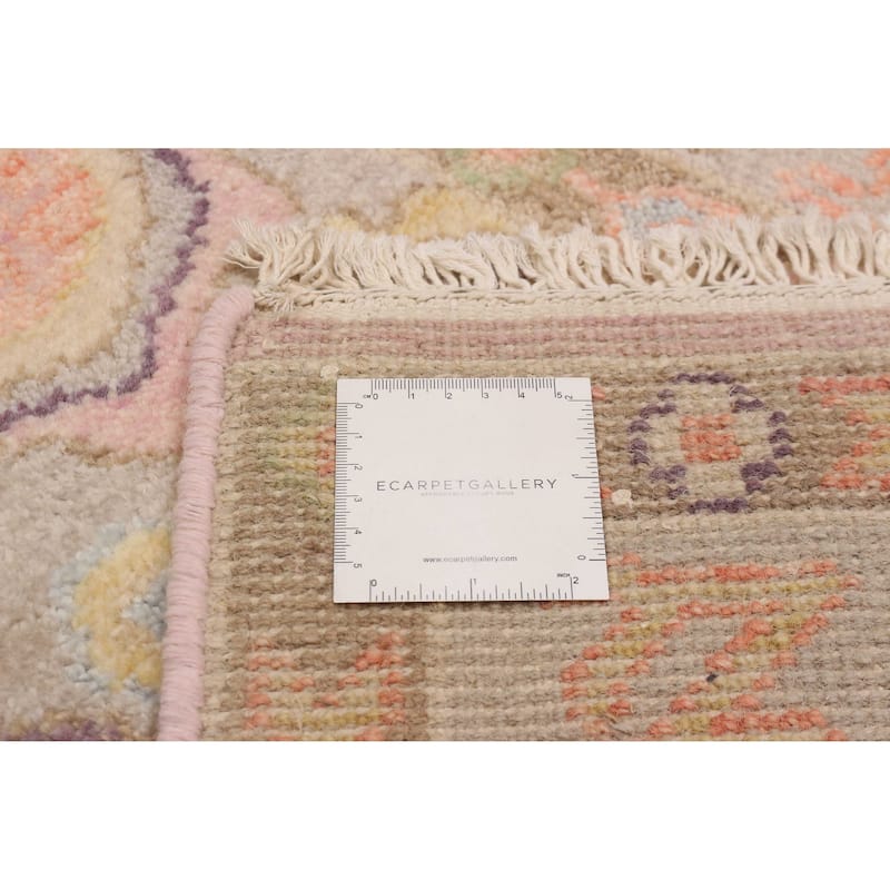 ECARPETGALLERY Hand-knotted Modern Oushak Light Grey Wool Rug - 2'3 x 11'8