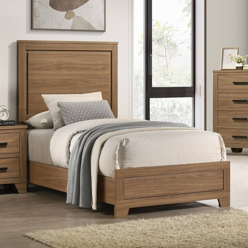 Transitional Walnut Finish Bed 1pc - Full