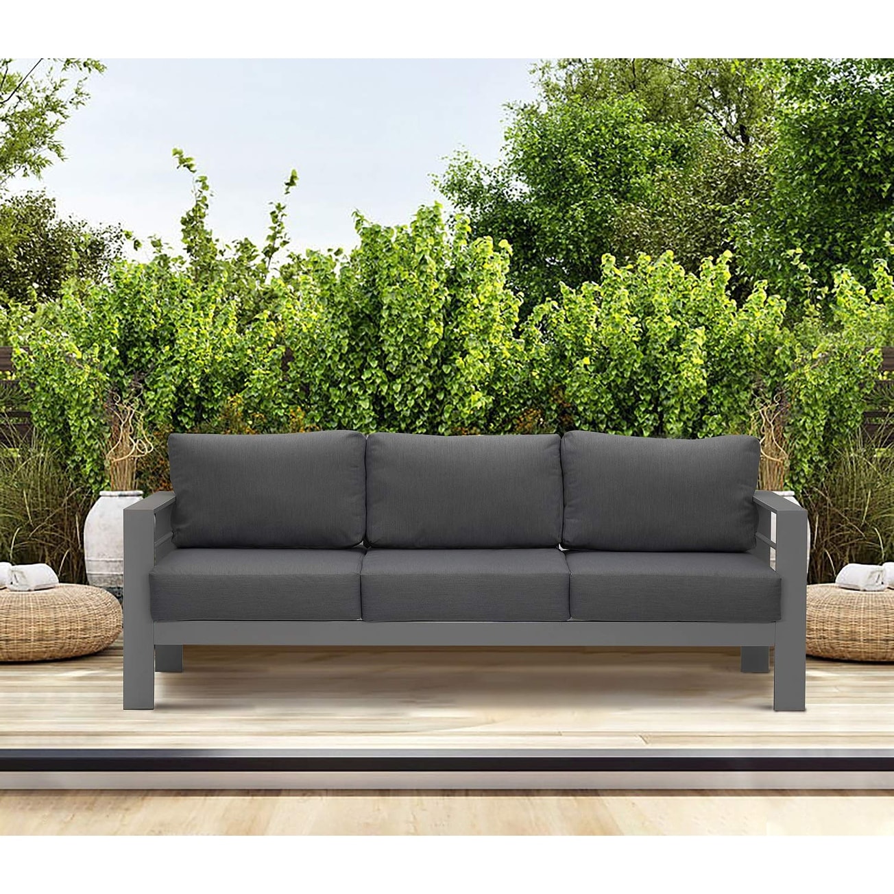SAFAVIEH Outdoor Living Carson 4 Pc Outdoor Set - Black / White