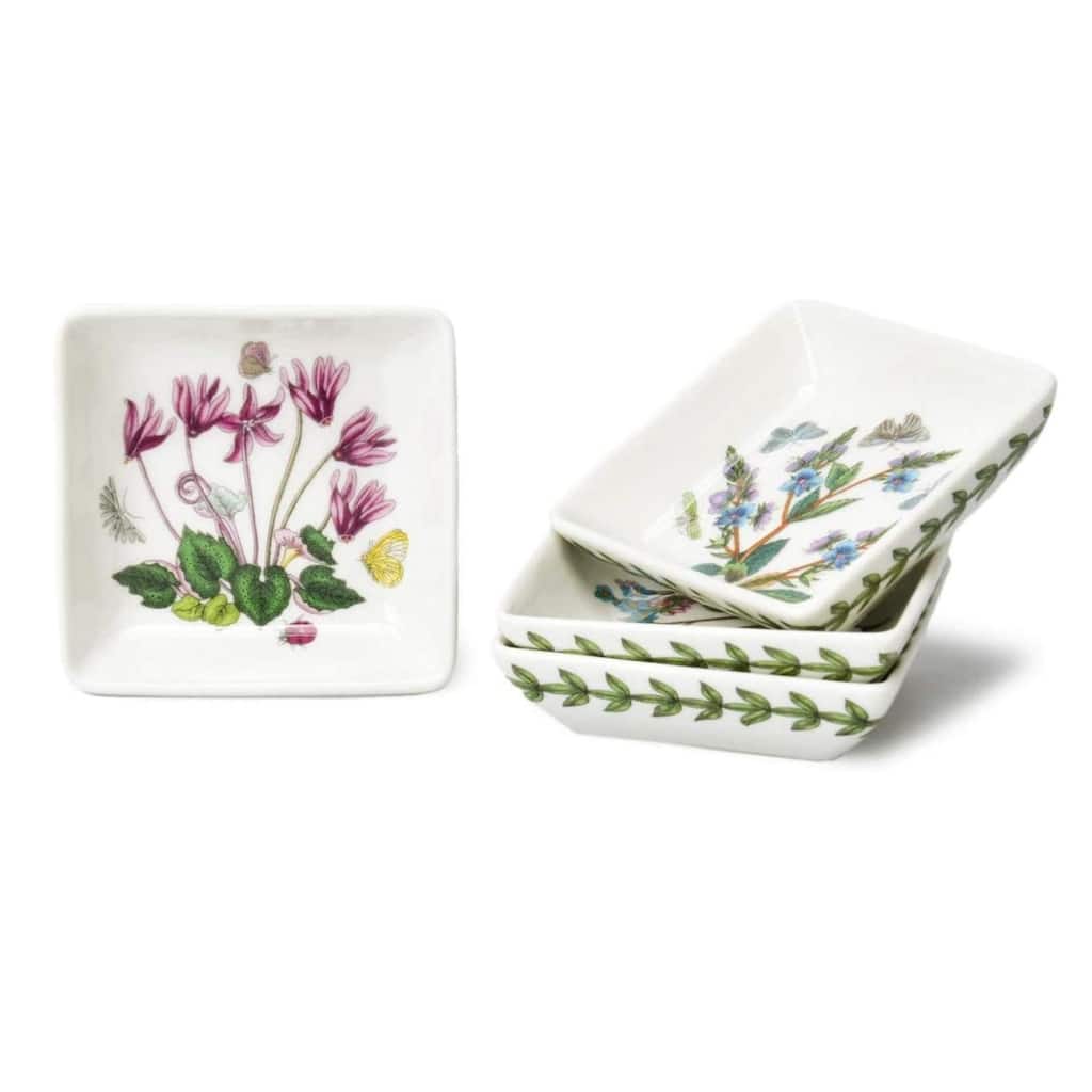 Portmeirion Botanic Garden Square Mini Dishes - Set of 4 - 3 in
