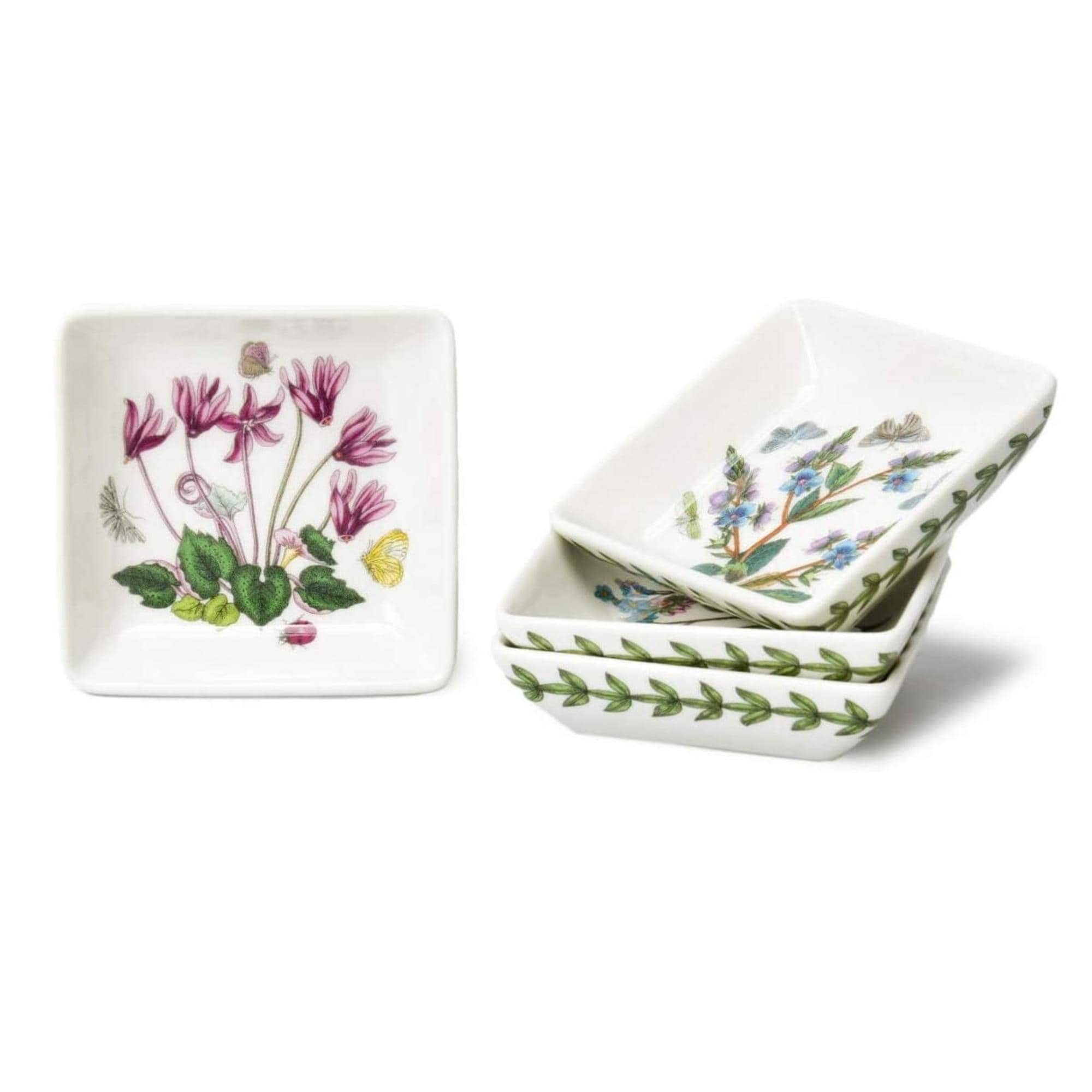 Portmeirion Set of 4 Botanic Garden Square Mini Dishes - 3 in