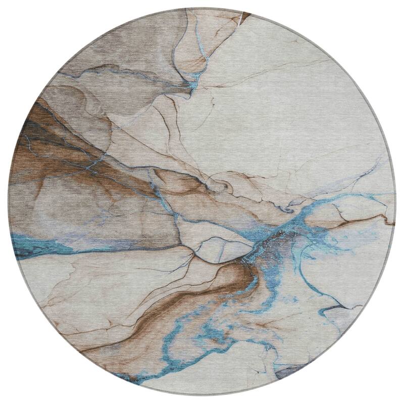HomeRoots Abstract Modern Rectangle Outdoor Rug