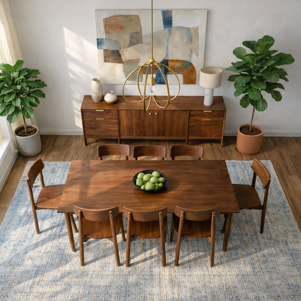 Willow Contemporary Solid Wood Dining Chairs in Brown ( Set of 2)