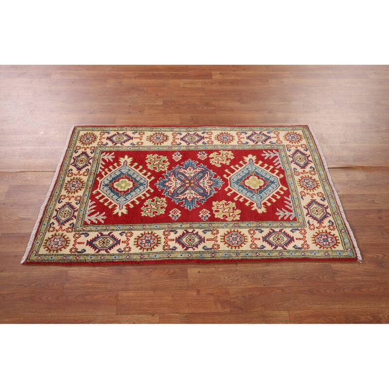 Traditional Red Kazak Oriental Foyer Rug Handmade Wool Carpet - 2'7" x 4'1"