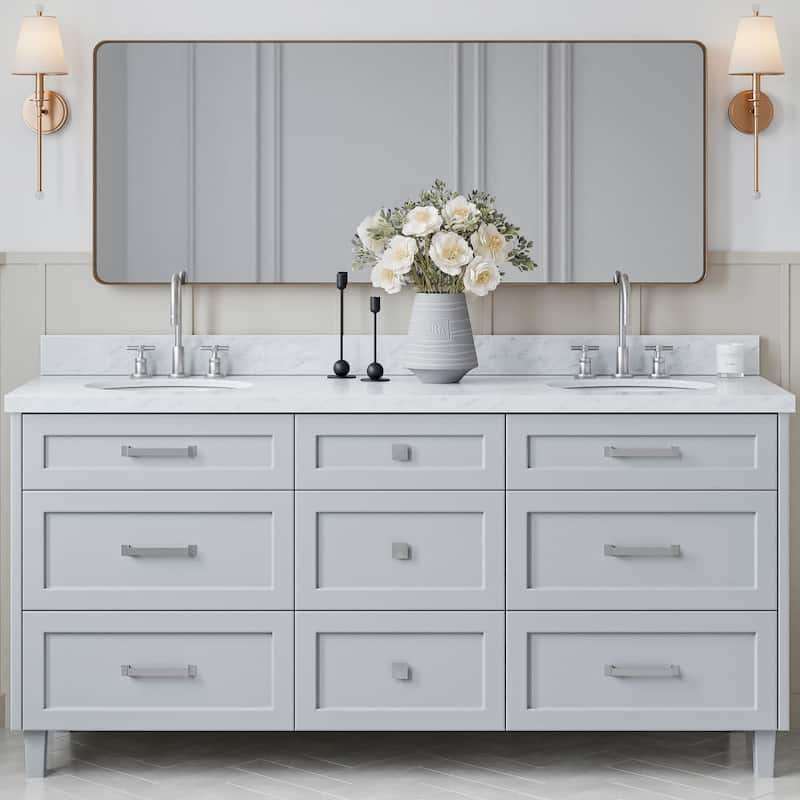 Ariel B73DCWOVO Monroe 73" Free Standing Double Basin Vanity Set with