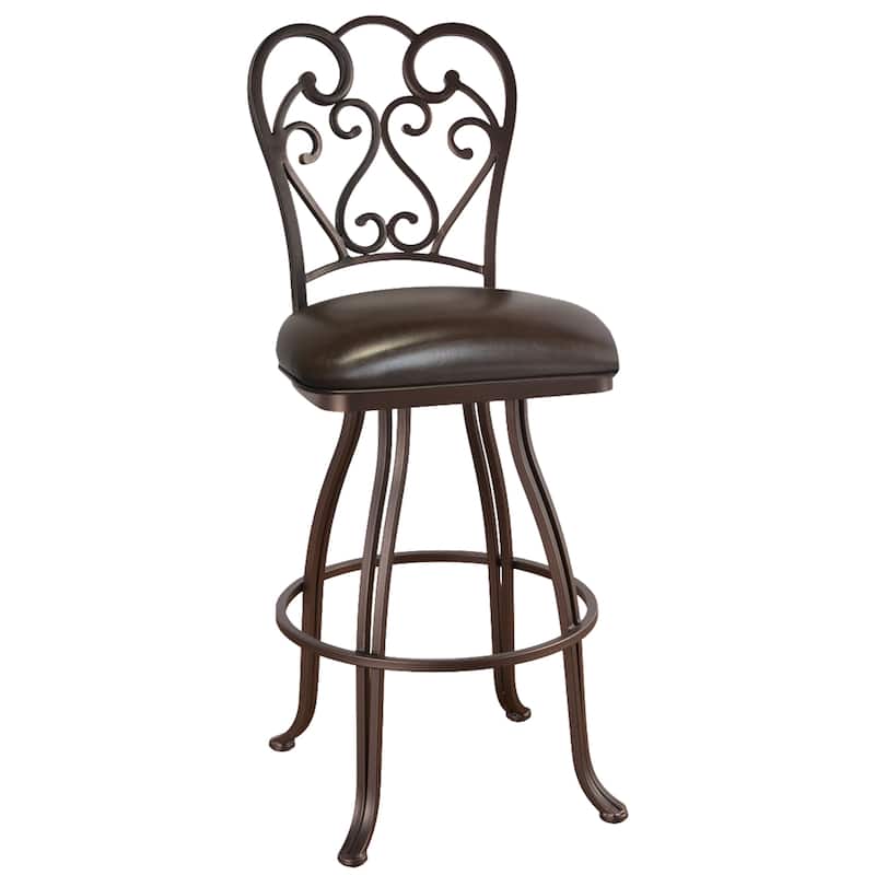 Tempo Furniture Valencia Swivel 26" Counterstool/30" Barstool Sun Bronze Finish & Dark Brown Polyurethane by Furnish Theory