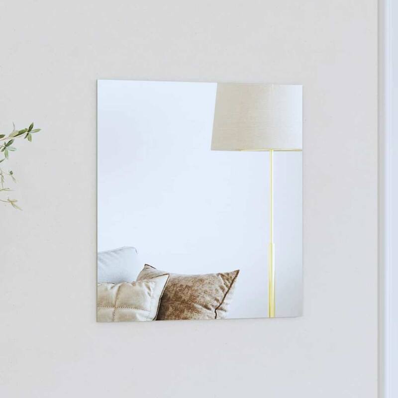 vidaXL Wall Mirror Square 15.75 x 15.75 in Tempered Glass - 15.75 x 15.75 in