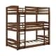 preview thumbnail 1 of 7, Avenue Greene Nola Triple Twin Wood Bunk Bed Mocha