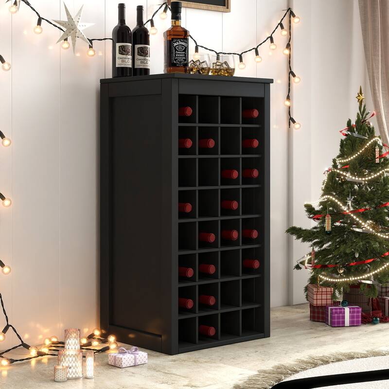 Modular 32 Wine Bar Cabinet Buffet Cabinet, 17.80"W x 15.95"D x 35.43"H