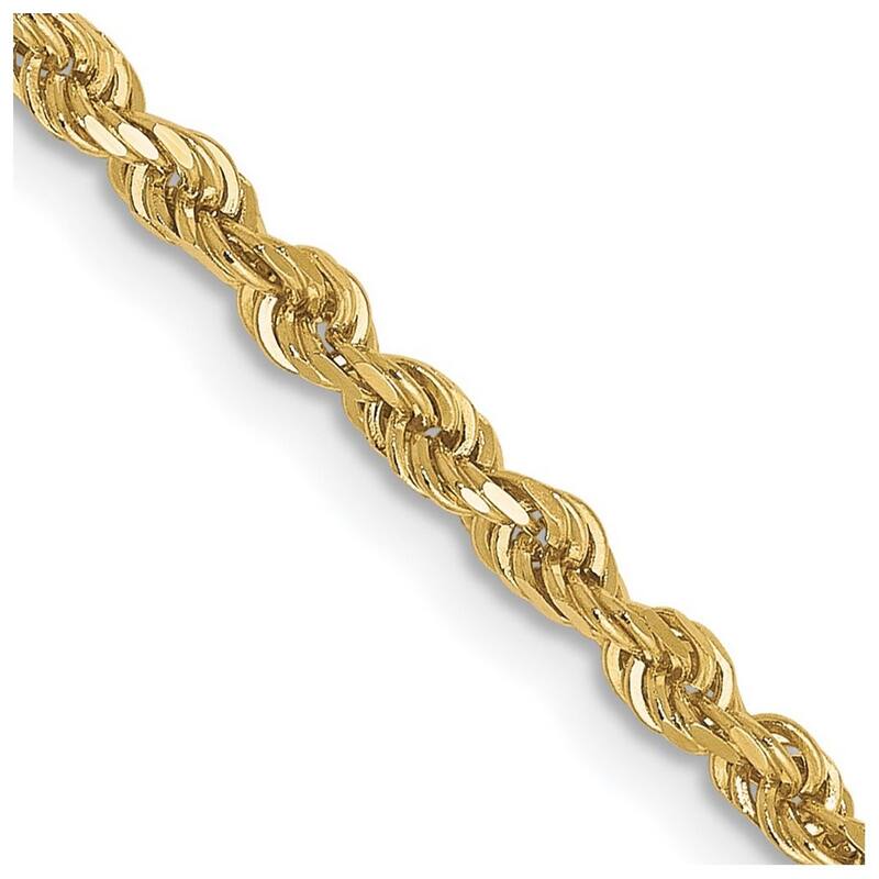 Curata 10k Yellow Gold Solid Polished Lobster Claw Closure Valu plus 2.50mm Sparkle Cut Chain Bracelet
