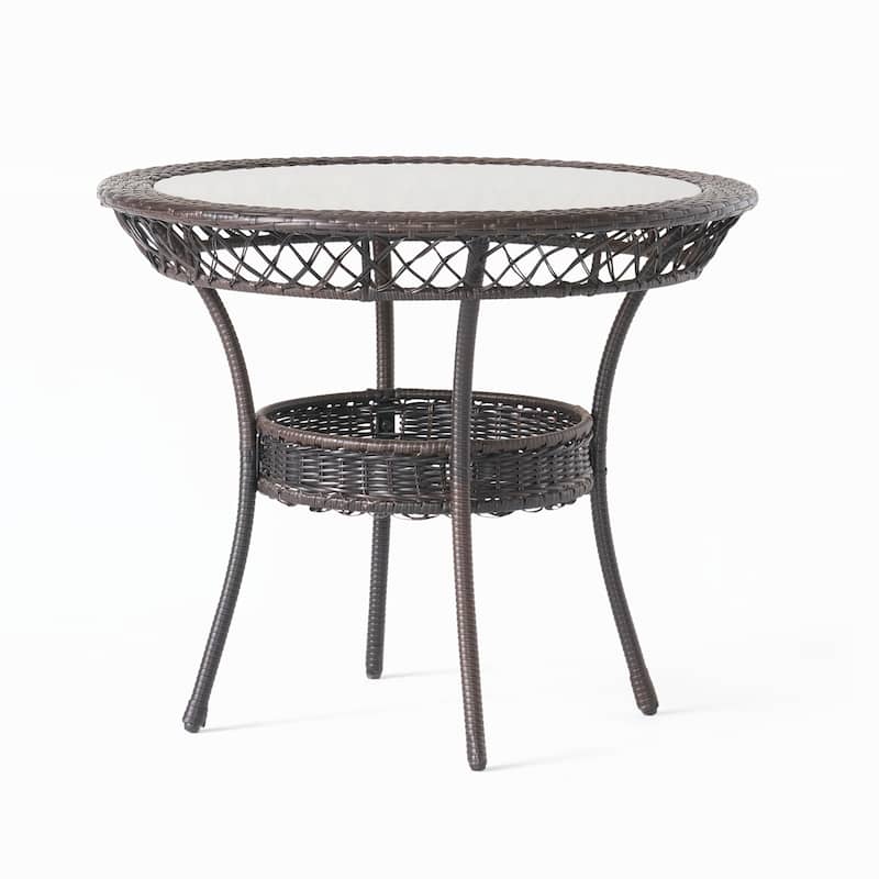 outdoor PE 34IN GLASS TABLE (KD)
