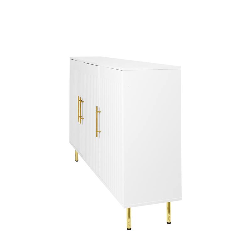 Large Storage Sideboard with Gold Handles for Kitchen
