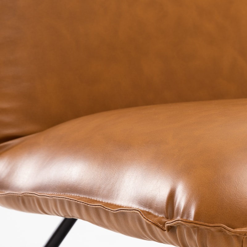 LUE BONA Mid Century Faux Leather Accent Chair With Adjustable Backrest - 31.5'' H X 22.2'' W X 23.6'' D