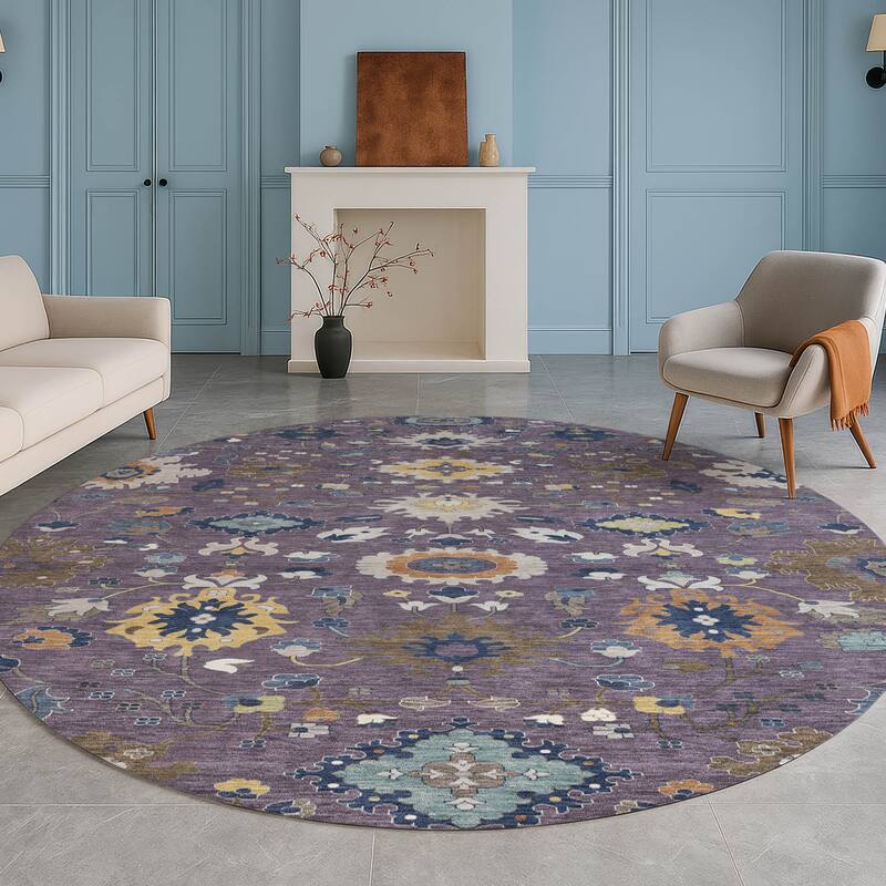 Machine Washable Indoor/ Outdoor Traditional Marci Chantille Rug