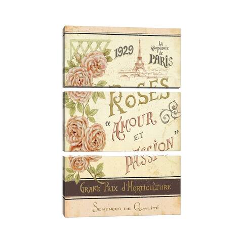 iCanvas "French Seed Packet I" by Daphne Brissonnet 3-Piece Canvas Wall Art Set