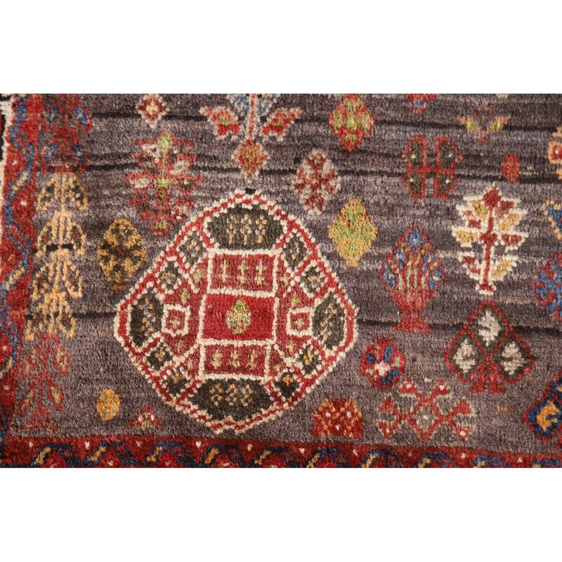 Vegetable Dye Shiraz Persian Vintage Area Rug Hand-Knotted Wool Carpet - 6'0"x 9'11"