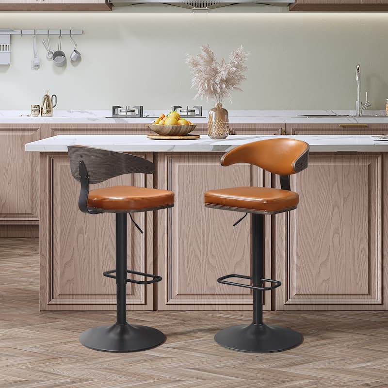 Art Leon Bentwood Swivel Adjustable Bar Stools
