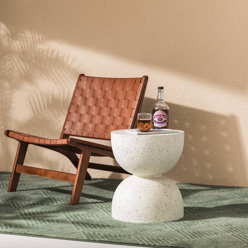 Glitzhome 18"H Modern MGO Faux Terrazzo Garden Stool Planter Stand - 15.75"L X 15.75"W X 17.75"H