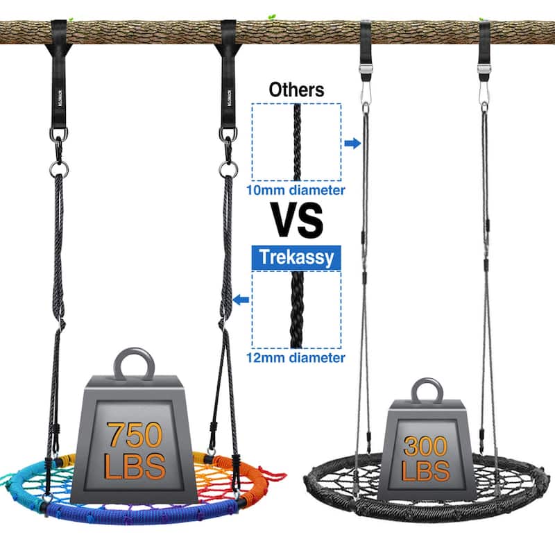 40 inch Spider Web Saucer Swing for Kids with 2 Hanging Straps