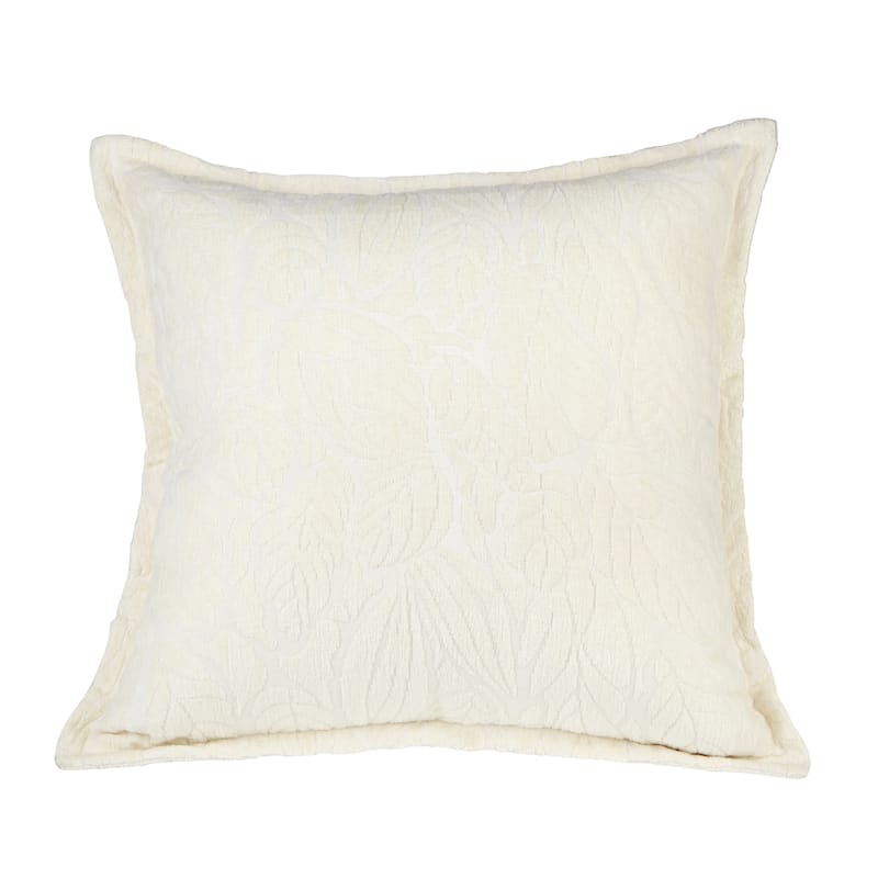 Klear Vu Katelyn Chenille Textured Decorative Toss Pillow Covers 20" x 20" (Set of 2) - Ivory