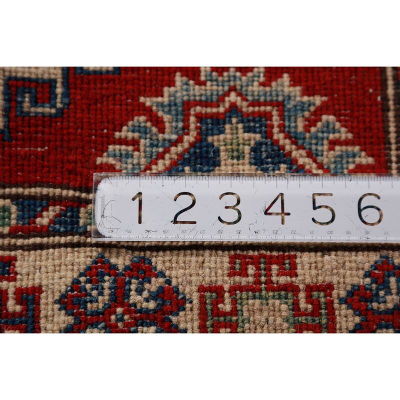 Red Kazak Foyer Rug Hand-Knotted Traditional Bedroom Wool Carpet - 2'8"x 4'0"