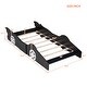 preview thumbnail 8 of 10, Twin Race Car Bed with Rails & Wood Construction - Fun for Kids