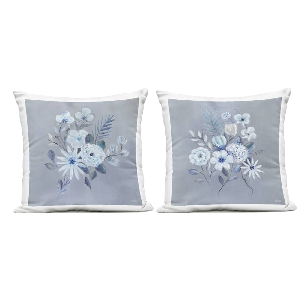 Stupell Delicate Flower Bunches Printed Outdoor Throw Pillow Design by Marilyn Dunlap (Set of 2)