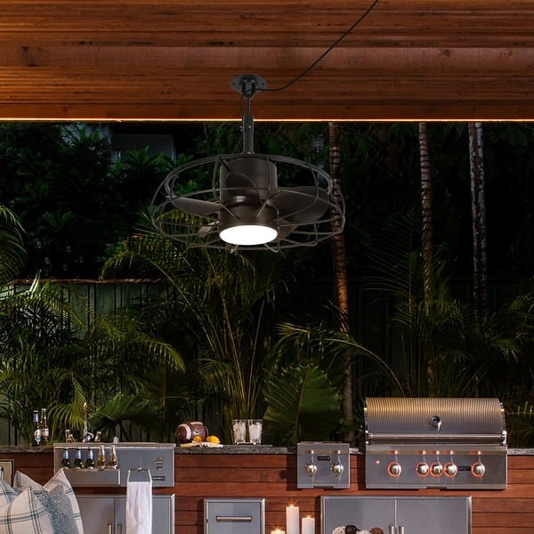 20 Black Caged Ceiling Fan with Light Farmhouse Ceiling Fan Industrial 20 Black Caged Ceiling Fan with Light Farmhouse Ceiling Fan Industrial