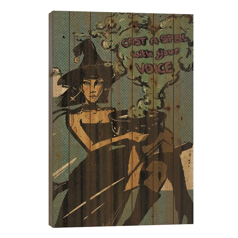 Cast A Spell With Your Voice Print On Wood by Illunatica - Multi-Color - 26x18x1.5