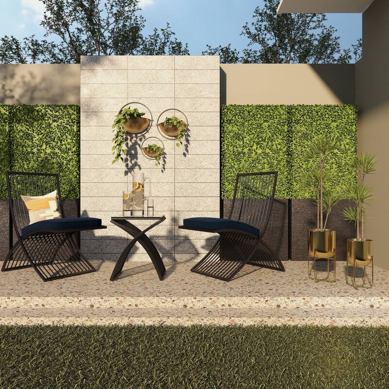 Iron Glam Contemporary Planter (Set of 2) - S/2 16", 13"H