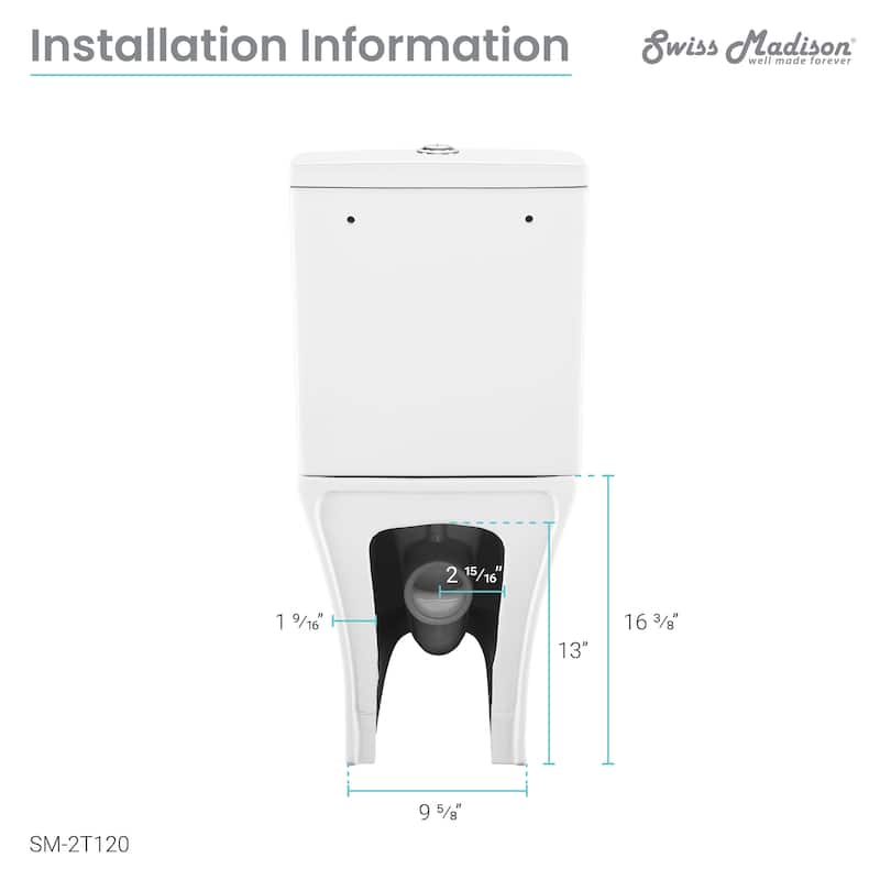 Calice Two Piece Elongated Rear Outlet Toilet Dual Flush .8/1.28 gpf