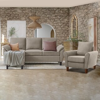 3-Piece Living Room Sectional Sofa Set with Chair and Ottoman