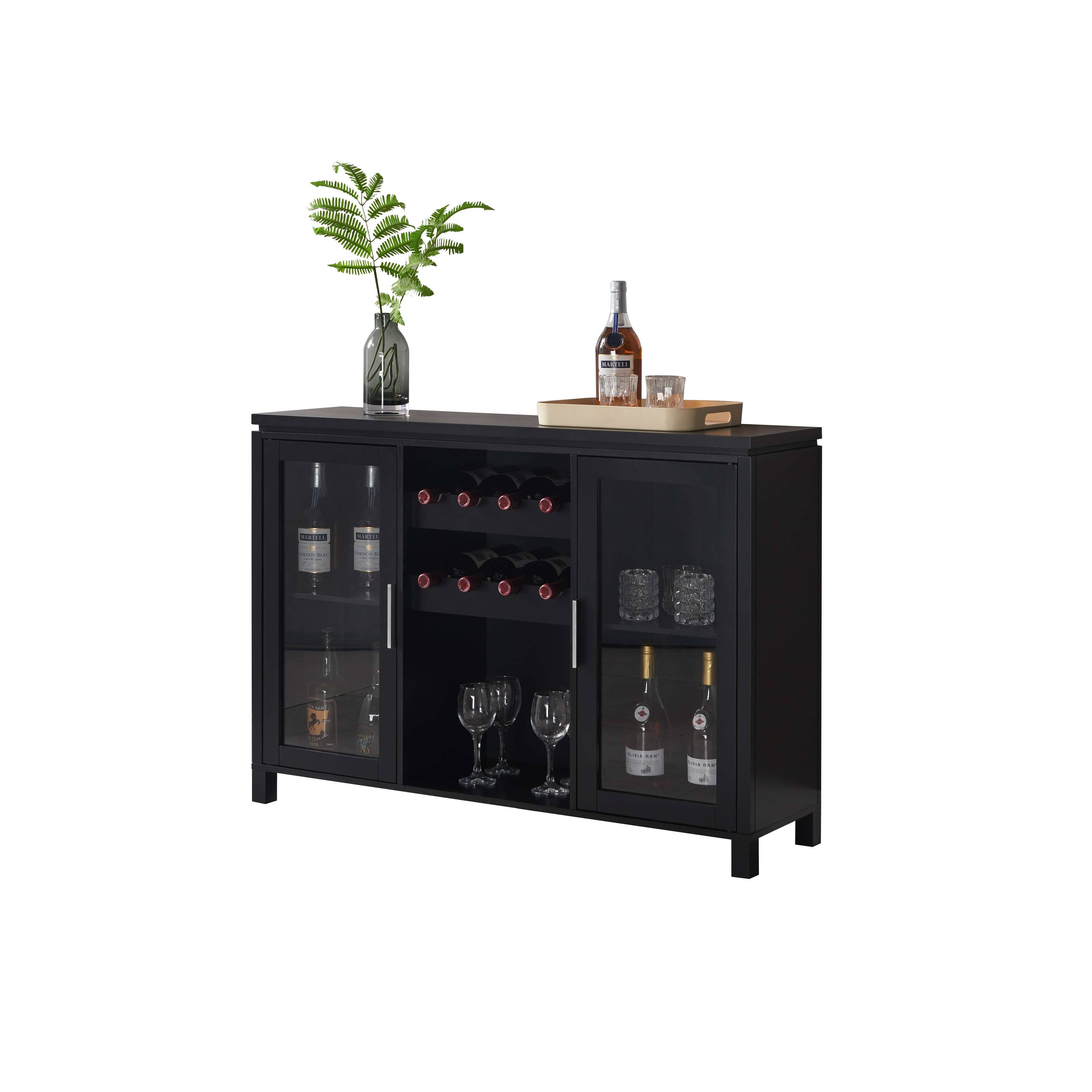 Wine Bar Storage Sideboard Buffet with Wine and Glass Rack