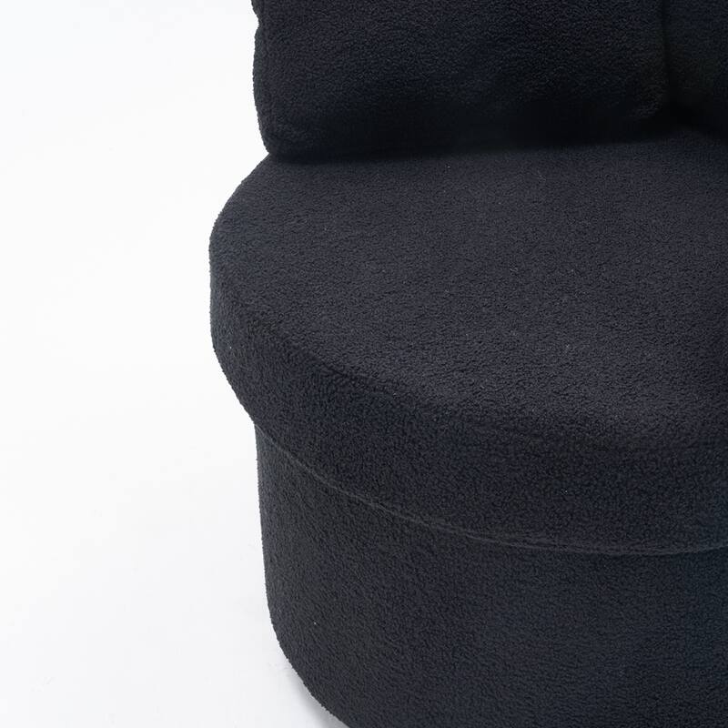 Teddy Fabric Swivel Storage Chair With Back Cushion