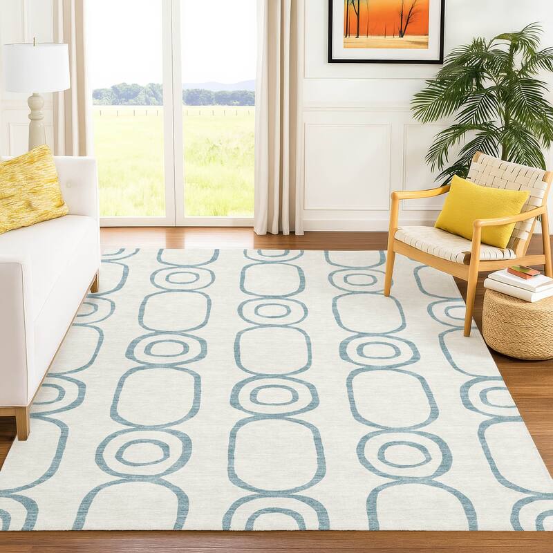 Machine Washable Indoor/ Outdoor Modern Vibe Chantille Rug