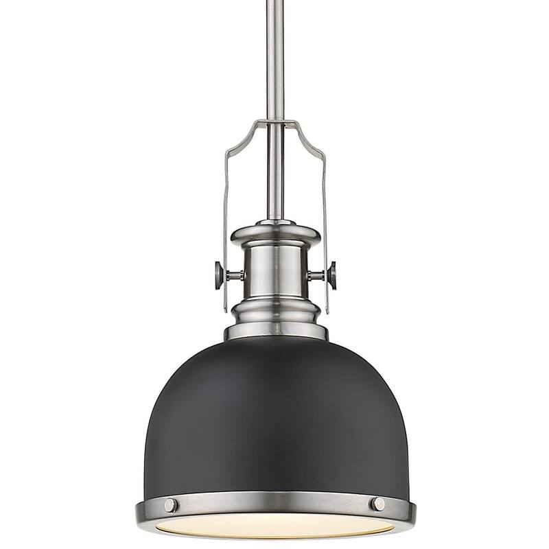 Bellevue Agnes 8" Wide Mini Pendant - Matte Black / Brushed Nickel