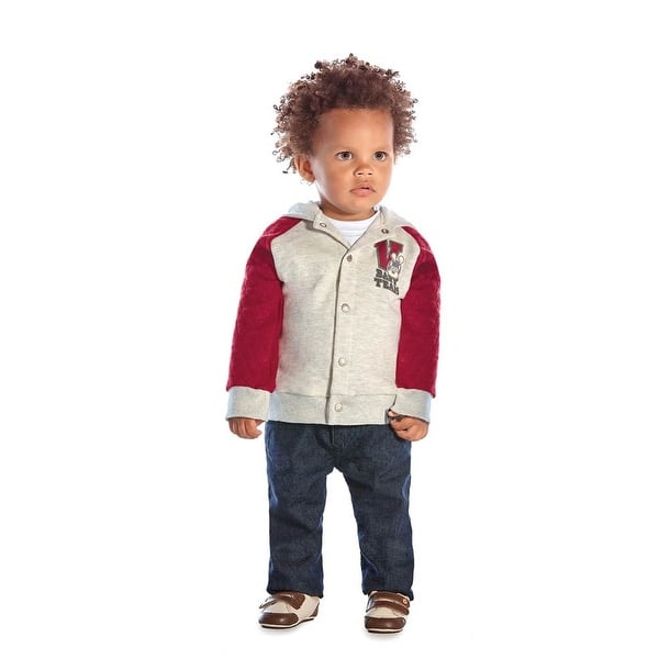 Shop Baby Boy Outfit Hoodie Jacket And Jeans Denim Pants Set Pulla Bulla 3 12 Months Overstock 13069024