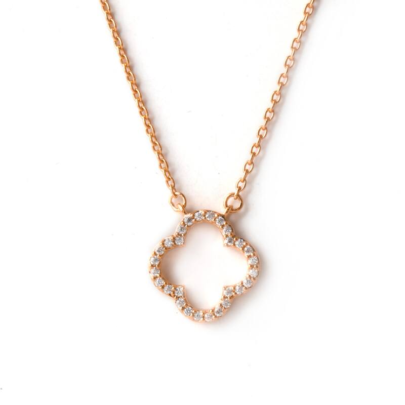 1/10ct Diamond Geometric Pendant Necklace in Silver for Women