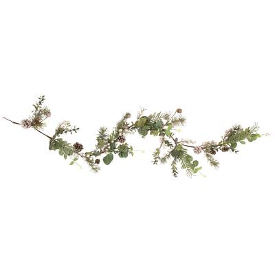 5' White Berry Eucalyptus and Pinecone Christmas Garland - Unlit