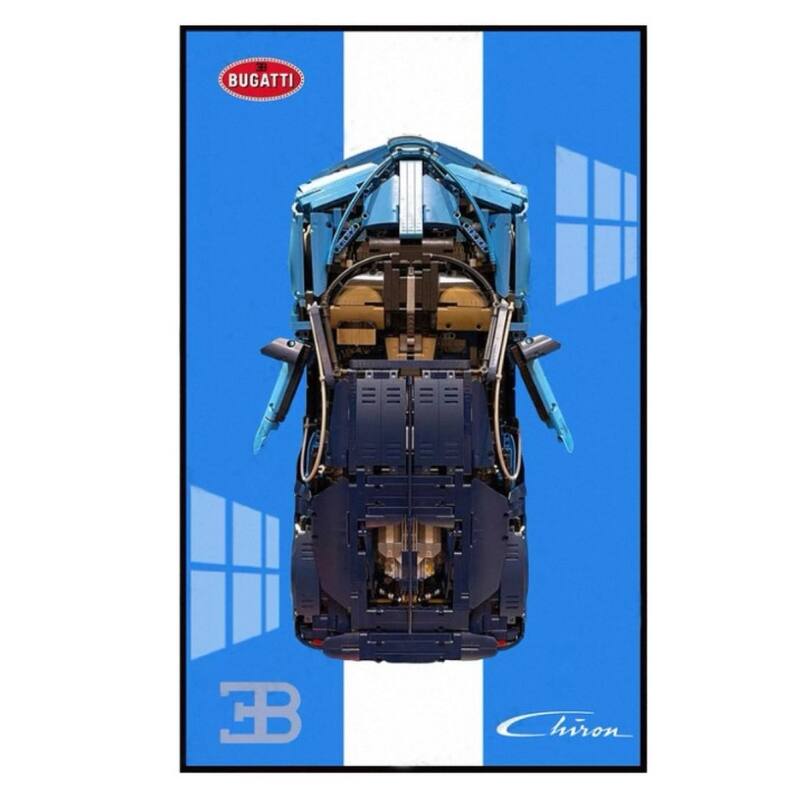 Assembled Building Block Car With Poster Display, Wall Art - 24 x 36
