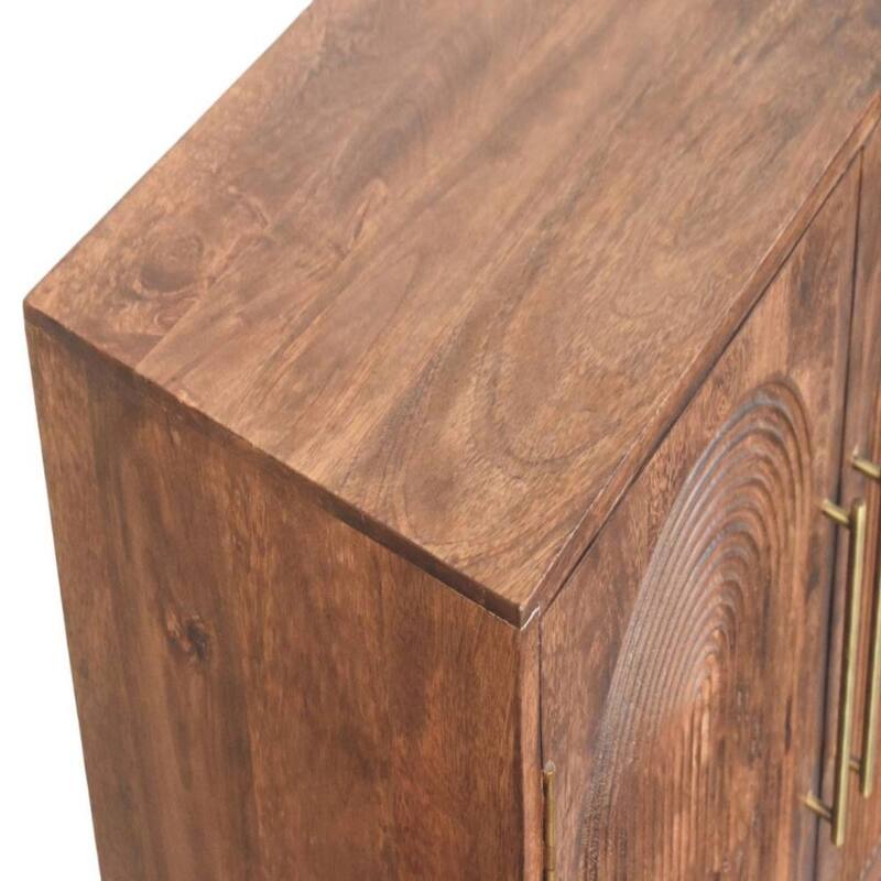 Artisan Furniture Solid Wood Arco Groove Sideboard, Brown,2-Doors