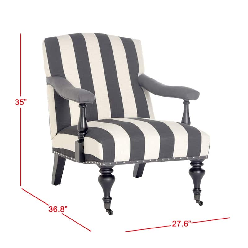 SAFAVIEH Kassie Steel Blue Arm Chair - 27.6" x 36.8" x 35" - 28Wx37Dx35H