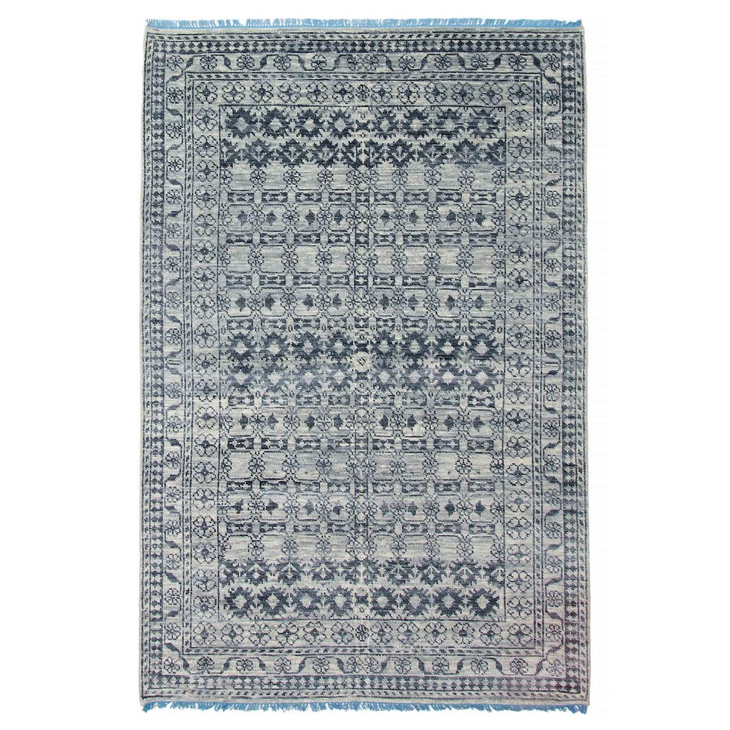 ECARPETGALLERY Hand-knotted Mystique Grey Wool Rug - 5'2 x 7'9