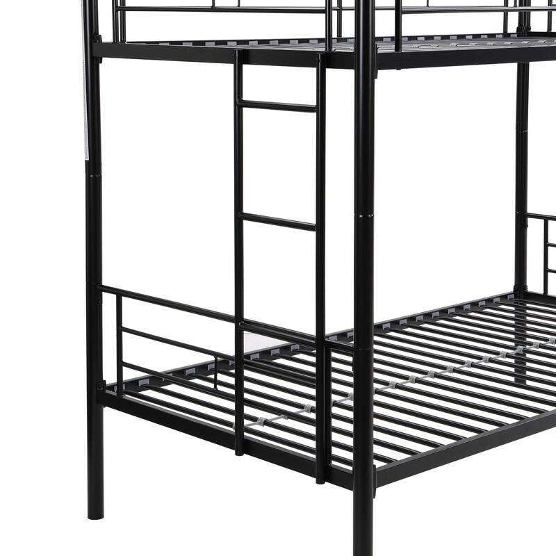 Twin Over Twin Metal Bunk Bed,Metal Structure Bedframe with Safety