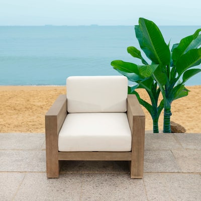 SAFAVIEH Couture Santiago Eucalyptus Patio Chair - 32"W x 34"D x 26"H