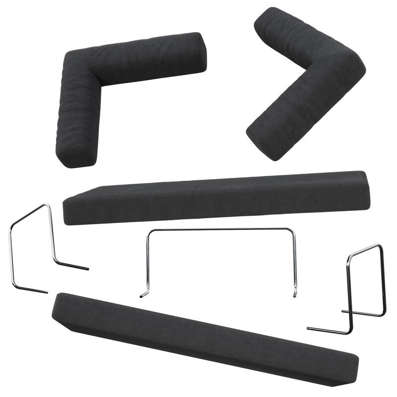 Modular Convertible Sleeper Sofa Bed, Corduroy Fabric Compression Sofa, Floor-Standing Sofa Bed with Armrests & Backrest