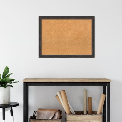 Dappled Narrow Wood Framed Natural Corkboard Bulletin Board